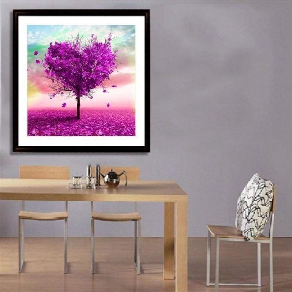 Full Drill - 5D DIY Diamond Painting Kits Fantasy Purple Heart Tree