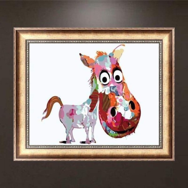 Volledige boor - 5D DIY Diamond Painting Kits Cartoon kleurrijke boerderijdier ezel