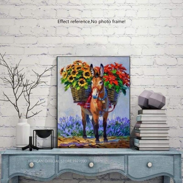 Volledige boor - 5D Diamond Painting Kits Gekleurde tekening Werkende ezel