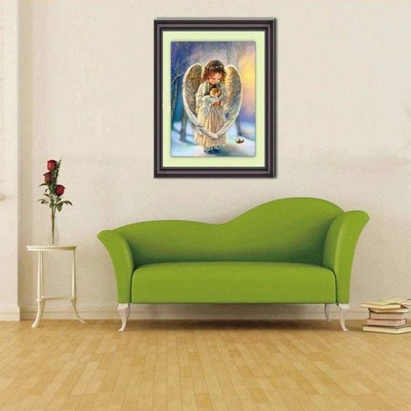 Volledige boor - 5D DIY Diamond Painting Kits Cartoon schattig canvas Angel Cat