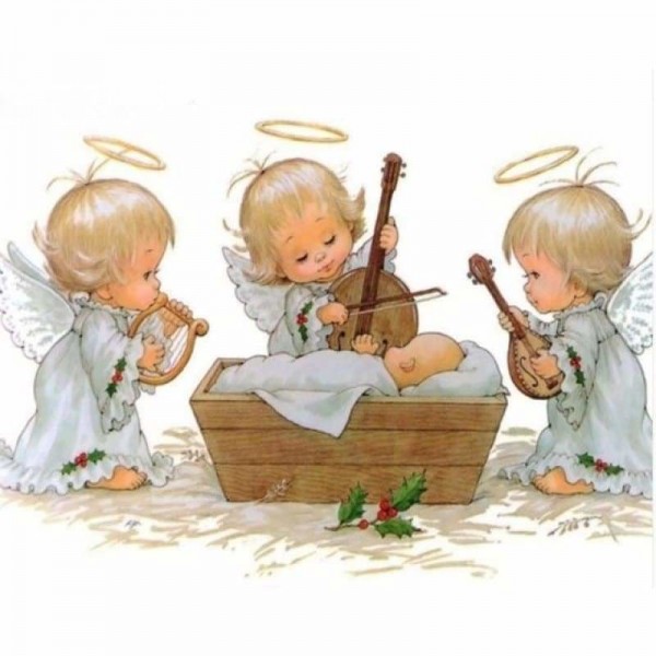 Muziek engeltjes rondom baby