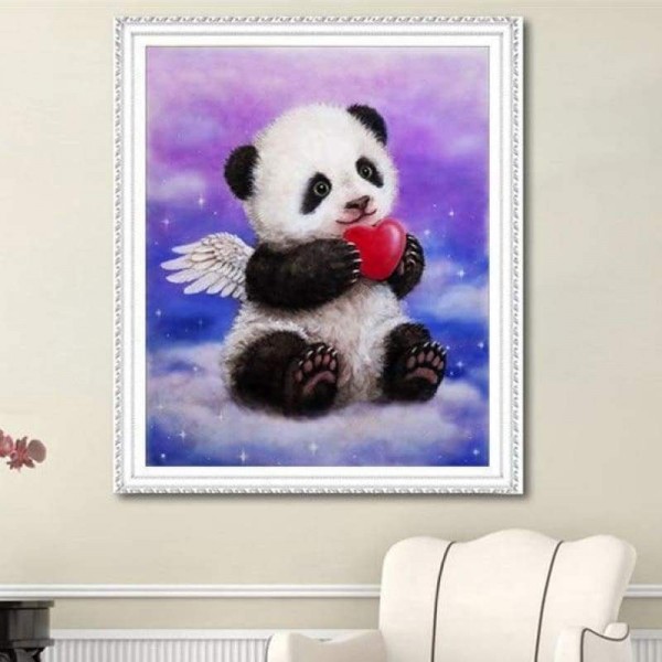 Volledige boor - 5D Diamond Painting Kits Leuke Panda Angel Heart