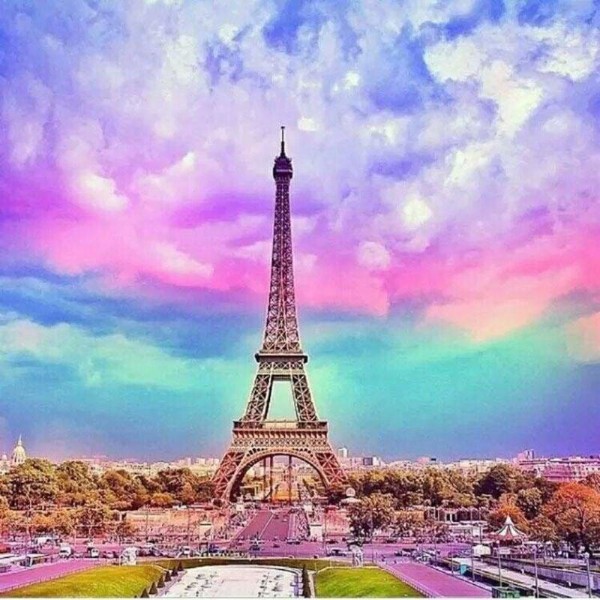 Kleurrijke lucht Eiffeltoren