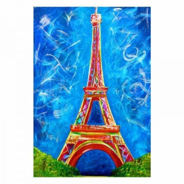 Getekende kleurrijke Eiffeltoren