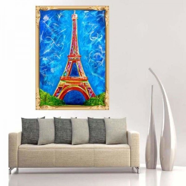 Getekende kleurrijke Eiffeltoren