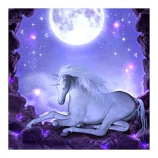 Volledige boor - 5D DIY Diamond Painting Kits Colorful Dream Moon Unicorn