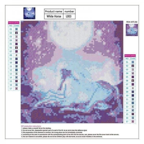Volledige boor - 5D DIY Diamond Painting Kits Colorful Dream Moon Unicorn