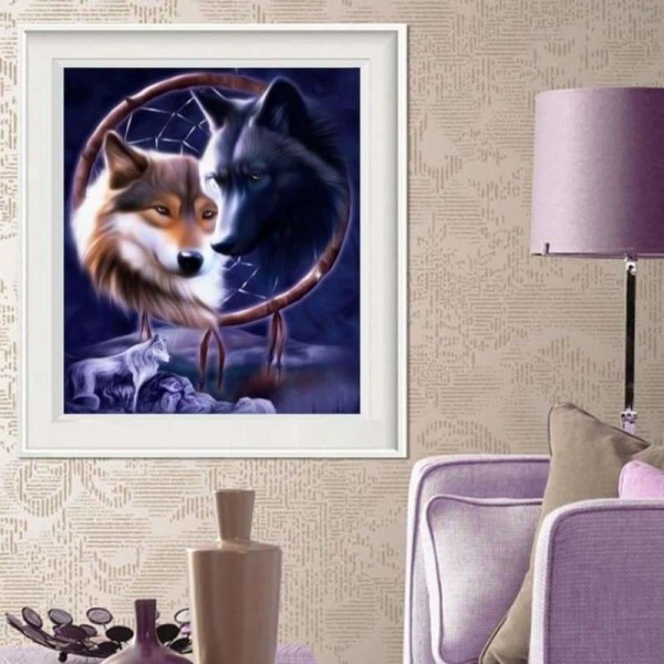 Volledige boor - 5D DIY Diamond Painting Kits Dream Catcher Wolf