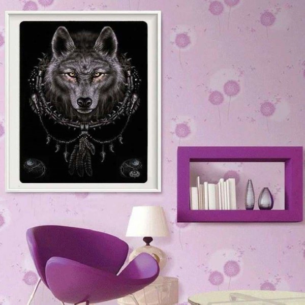 Volledige boor - 5D DIY Diamond Painting Kits Wolf Dream Catcher