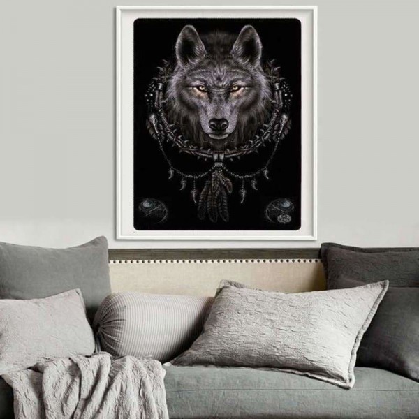 Volledige boor - 5D DIY Diamond Painting Kits Wolf Dream Catcher