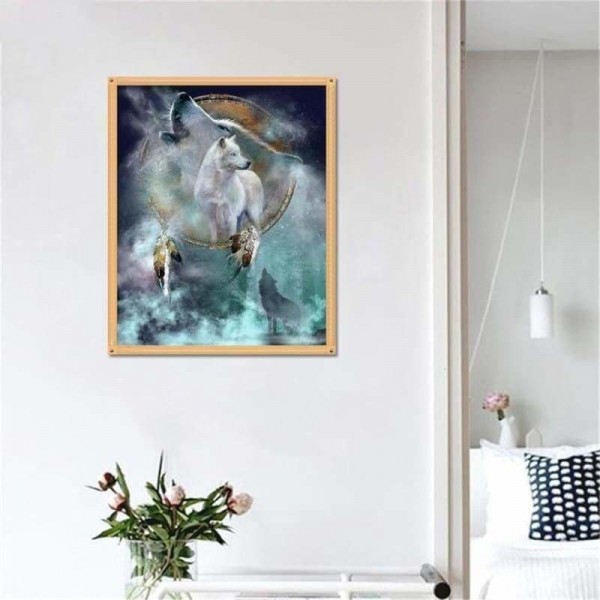 Volledige boor - 5D DIY Diamond Painting Kits Dream Catcher Wolf