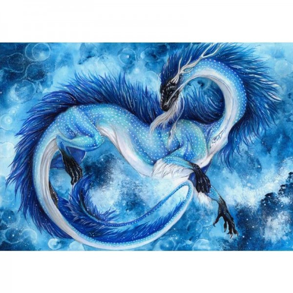 Volledige boor - 5D DIY Diamond Painting Kits Cartoon Blue Dragon