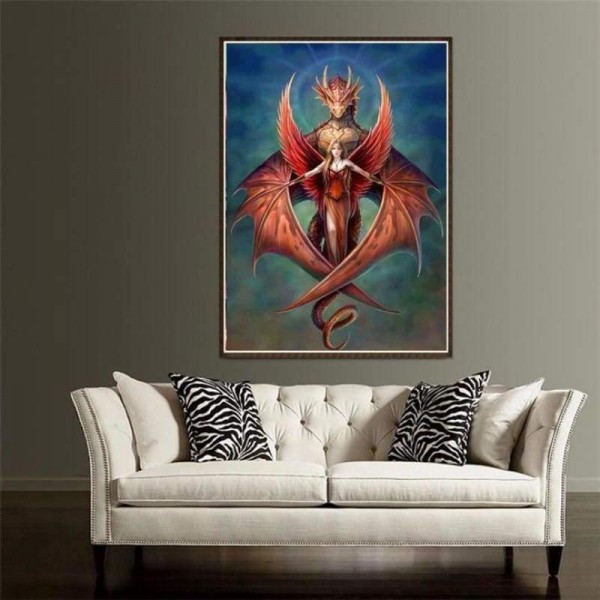 Volledige boor - 5D DIY Diamond Painting Kits Special Red Beauty And Dragon