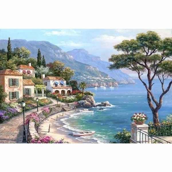 Volledige boor - 5D DIY Diamond Painting Kits Dream Landscape Seaside Town