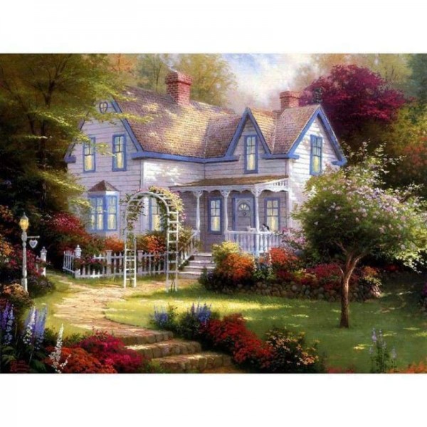 Volledige boor - 5D DIY Diamond Painting Kits Cartoon Village Cottage
