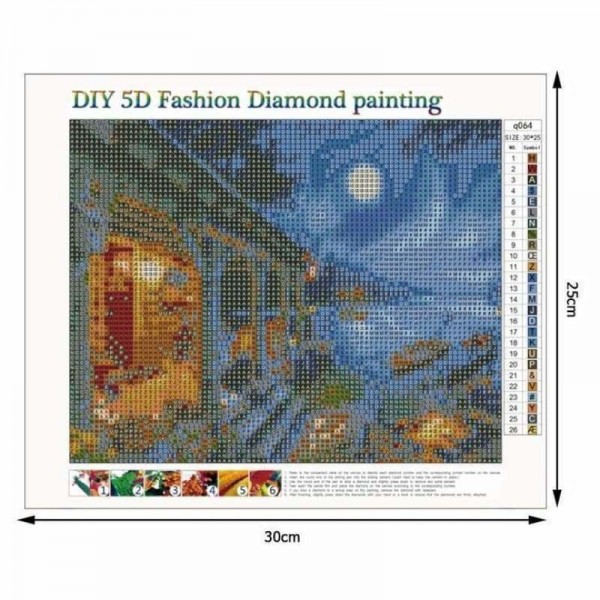 Volledige boor - 5D DIY Diamond Painting Kits Beautiful Village Cottage Night Scene
