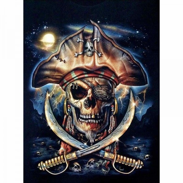 Piraten schedel in het maanlicht