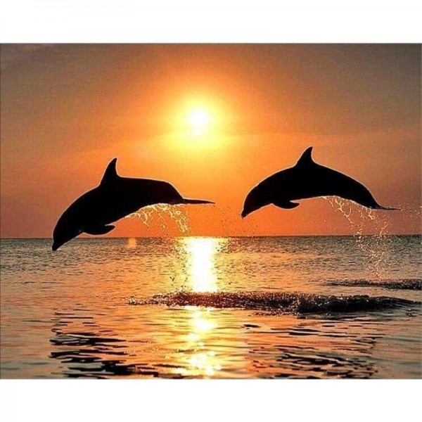 Speciale Dolfijn Portret Volledige Boor - 5D Diy Volledige Diamant Schilderij Kits