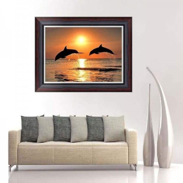 Speciale Dolfijn Portret Volledige Boor - 5D Diy Volledige Diamant Schilderij Kits