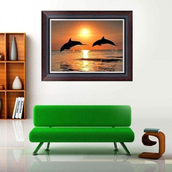 Speciale Dolfijn Portret Volledige Boor - 5D Diy Volledige Diamant Schilderij Kits