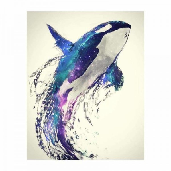 Volledige boor - 5D DIY Diamond Painting Kits Aquarel Dream Flying Dolphin