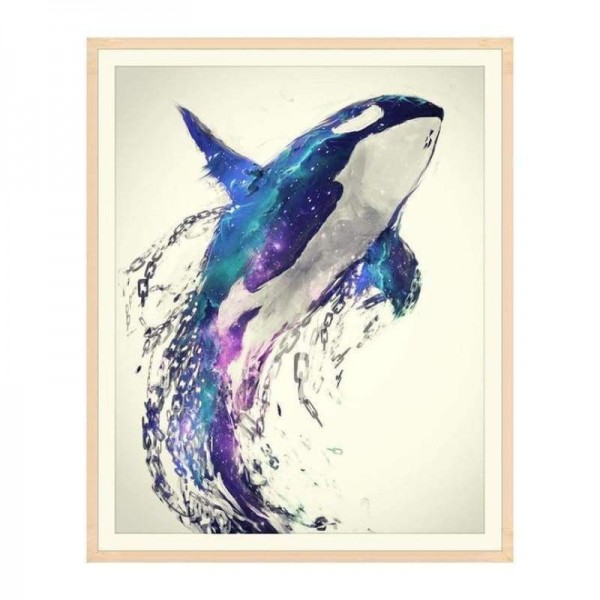 Volledige boor - 5D DIY Diamond Painting Kits Aquarel Dream Flying Dolphin
