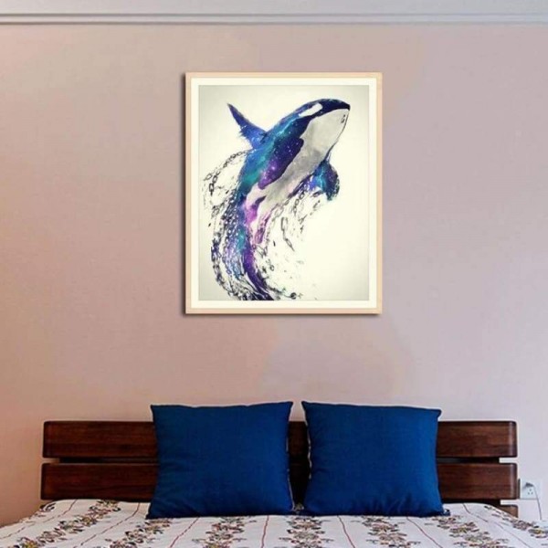 Volledige boor - 5D DIY Diamond Painting Kits Aquarel Dream Flying Dolphin