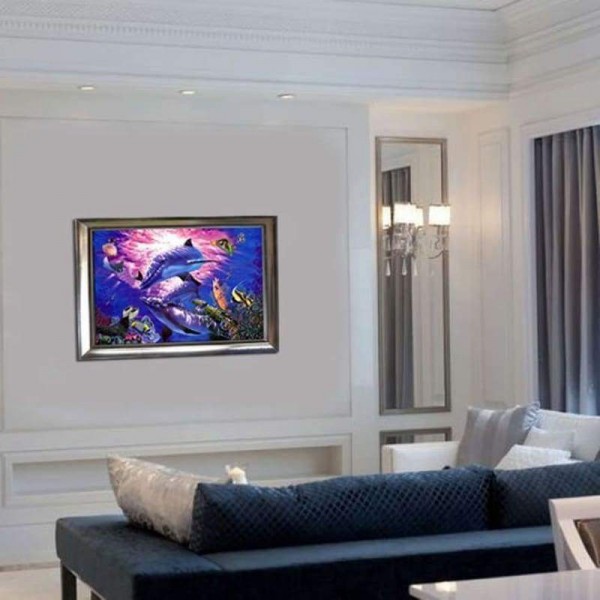 Volledige boor - 5D DIY Diamond Painting Kits Fantastic Sea Animals Dolphin