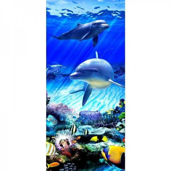 Dolfijnen 02- Volledige boor diamant schilderij -