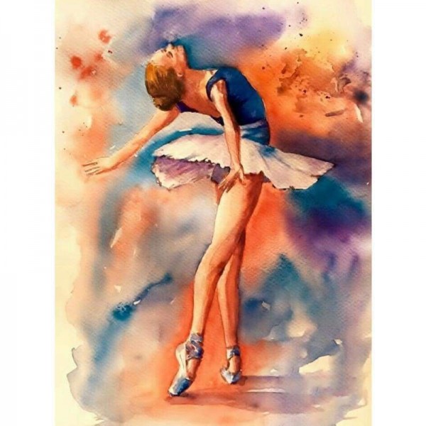 Volledige boor - 5D Diy Diamond Painting Kits Aquarel Elegant Dancer Girl