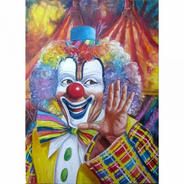 Getekende circus clown