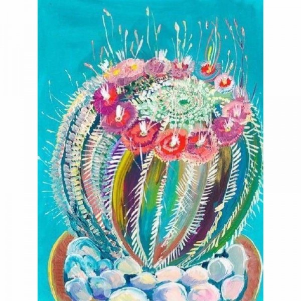 Kleurrijke cactus tekening