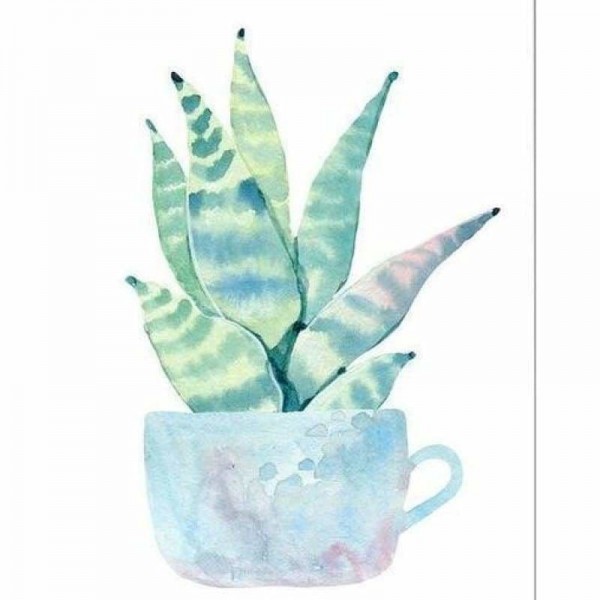 Volledige boor - 5D DIY Diamond Painting Kits Cartoon Cup Plant Cactus