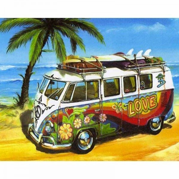 Hippie Volkswagen bus