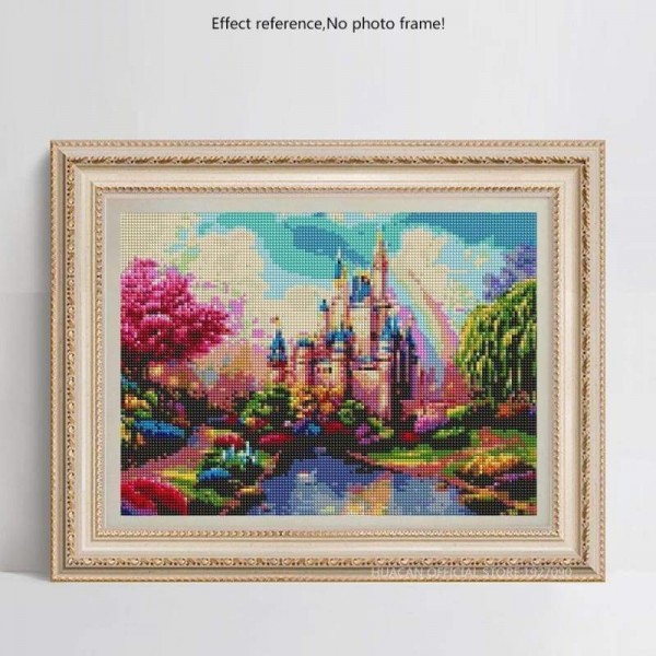 Volledige boor - 5D Diamond Painting Kits Rainbow Fantasy Castle in the Forest