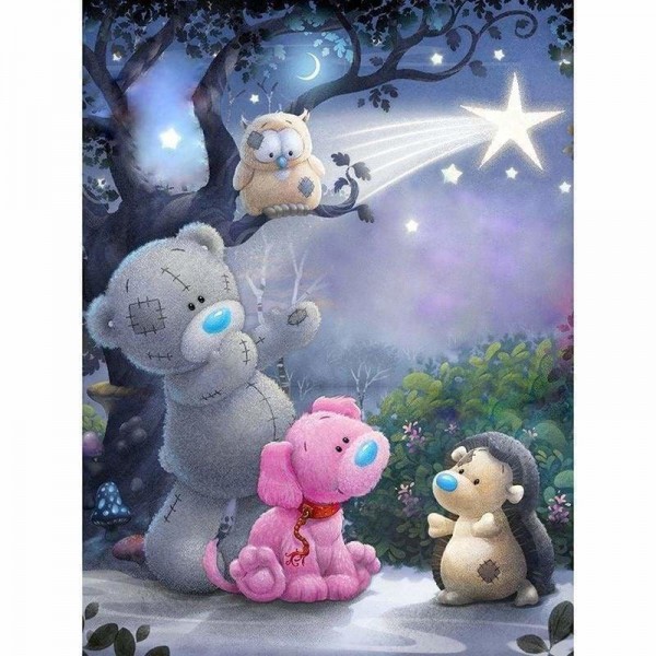 Volledige boor - 5D DIY Diamond Painting Kits Cartoon Warm Cute Bear Family