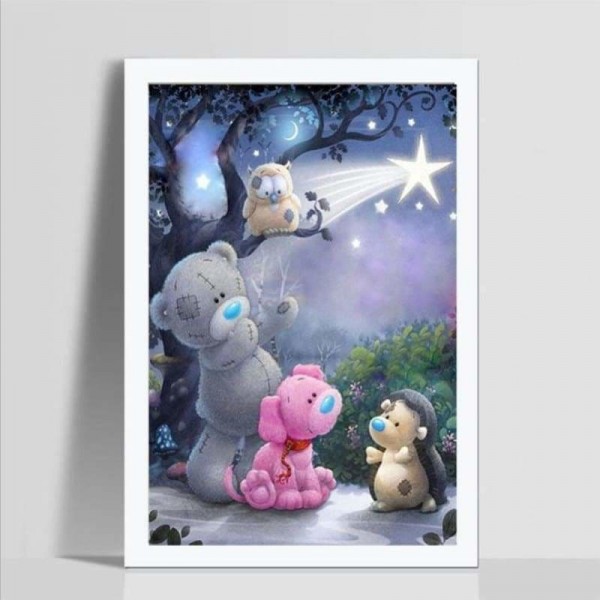 Volledige boor - 5D DIY Diamond Painting Kits Cartoon Warm Cute Bear Family
