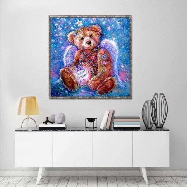 Volledige boor - 5D DIY Diamond Painting Kits Cartoon Bedazzled Cartoon Bear Angel