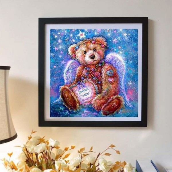 Volledige boor - 5D DIY Diamond Painting Kits Cartoon Bedazzled Cartoon Bear Angel