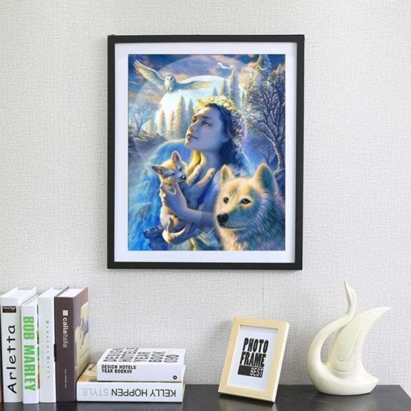 Volledige boor - 5D DIY Diamond Painting Kits Winter Animal Wolf and Beauty Eagle