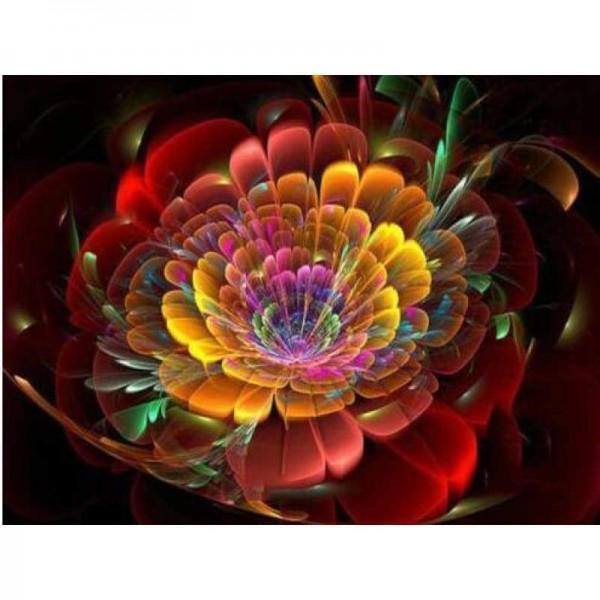 Volledige boor - 5D DIY Diamond Painting Kits Kleurrijke abstracte bloem