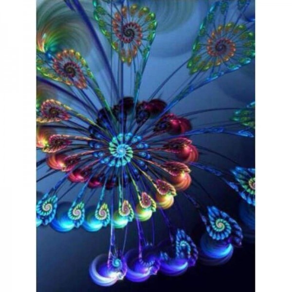 Volledige boor - 5D DIY Diamond Painting Kits Kleurrijke abstracte bloem
