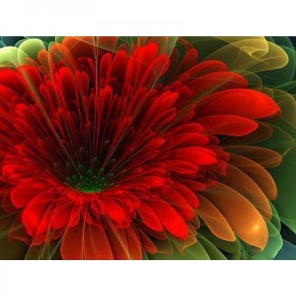 Volledige boor - 5D diamant schilderij kits kleuren abstracte bloem