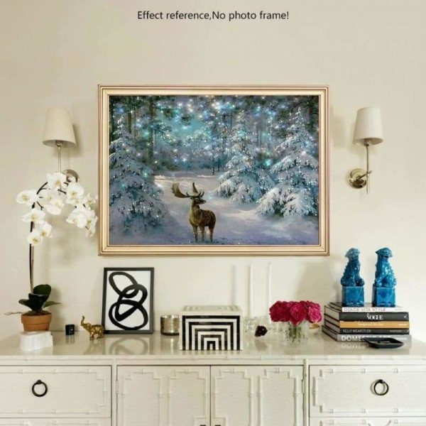Volledige boor - 5D DIY Diamond Painting Kits Winter Dream Forest Deer